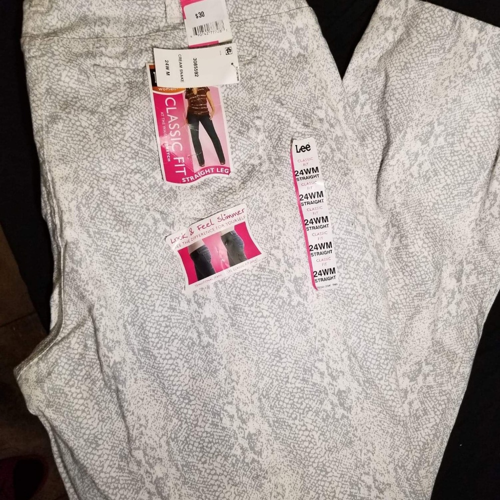 Lee Classic Fit Cream Snake Jeans